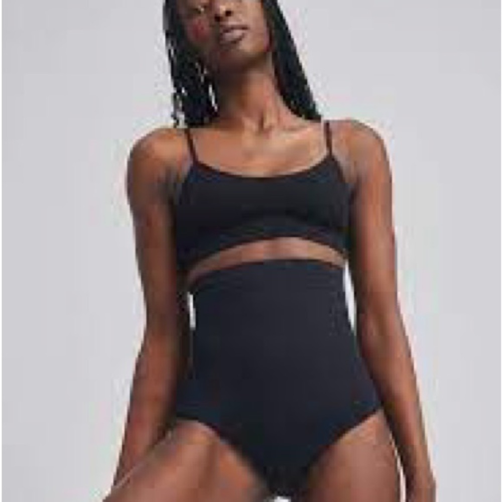 Black High-Waisted bikini shapewear bottoms